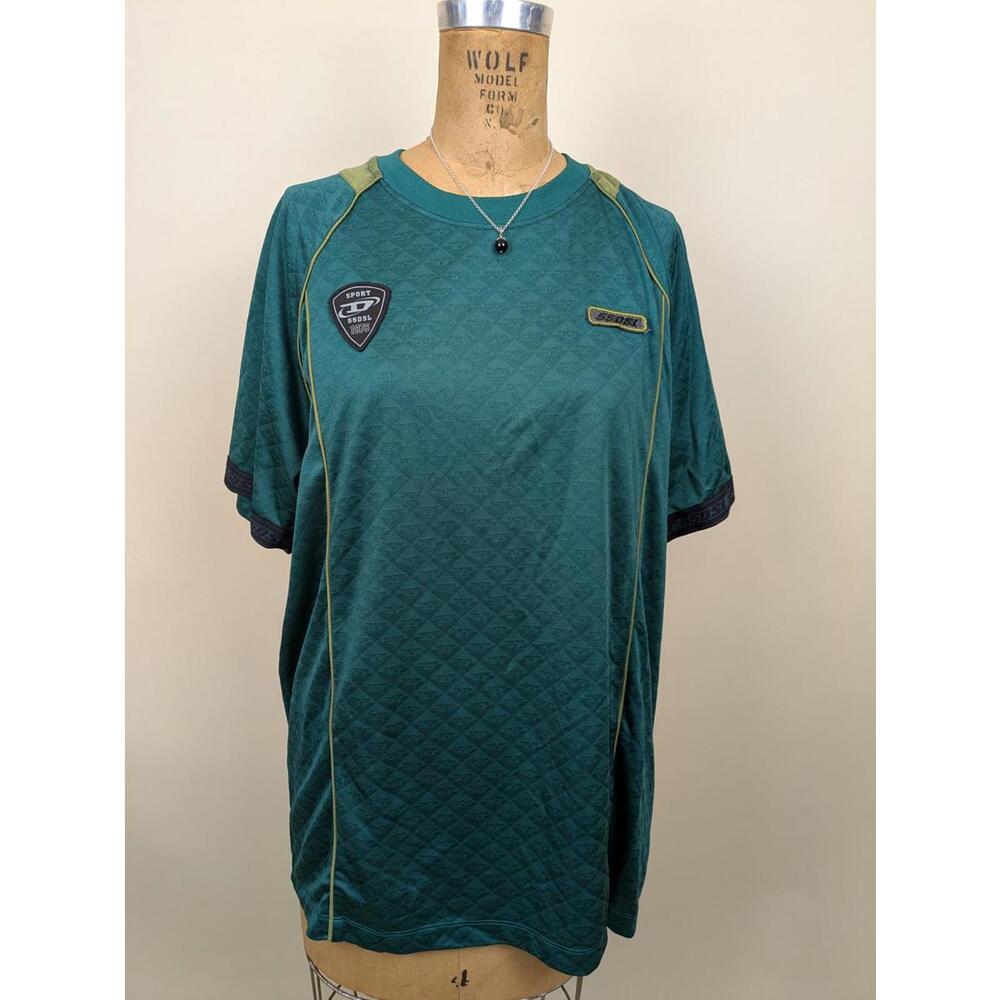 diesel green blokecore footy jersey shirt